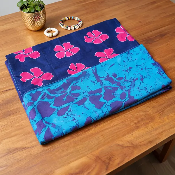 Blue_Mul_Mul_Cotton_Floral_Print_Saree_For_Women
