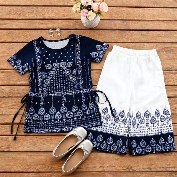 Navy_Rayon_Printed_Kurta_Palazzo_Set_For_Girls