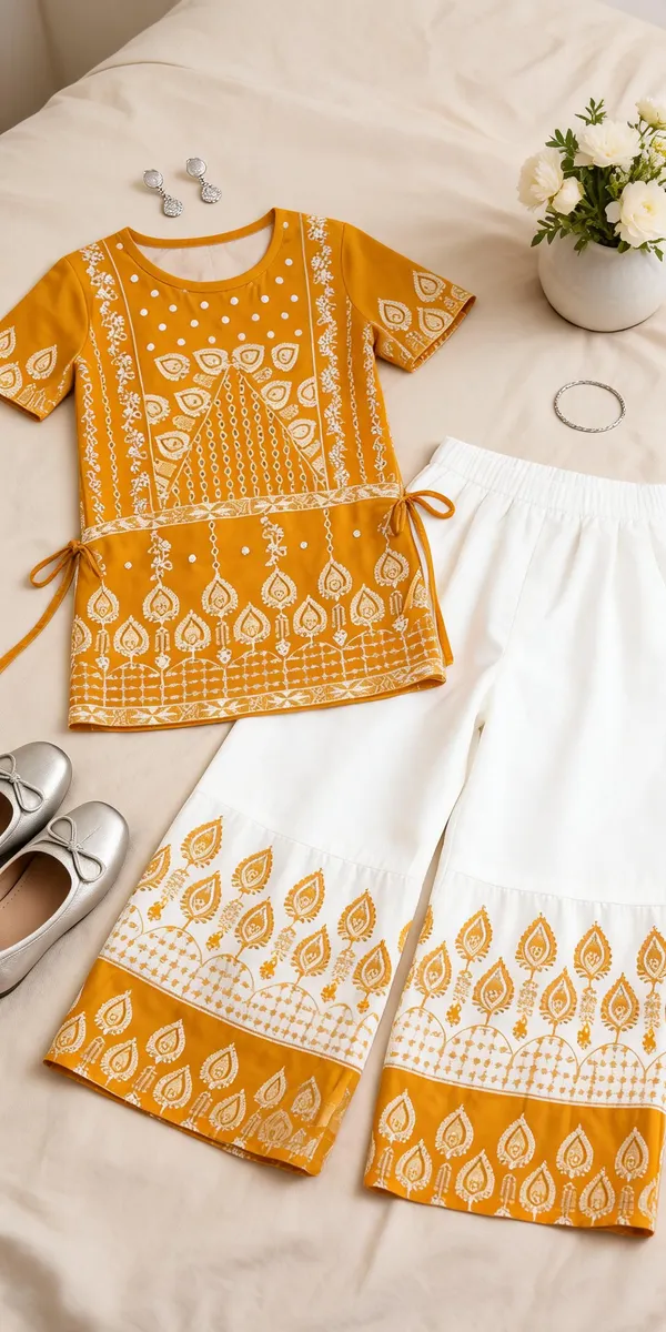 Mustard_Rayon_Printed_Kurta_Palazzo_Set_For_Girls