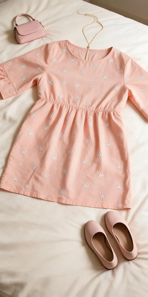 Peach_Cotton_Embroidered_Short_Kurti_For_Women