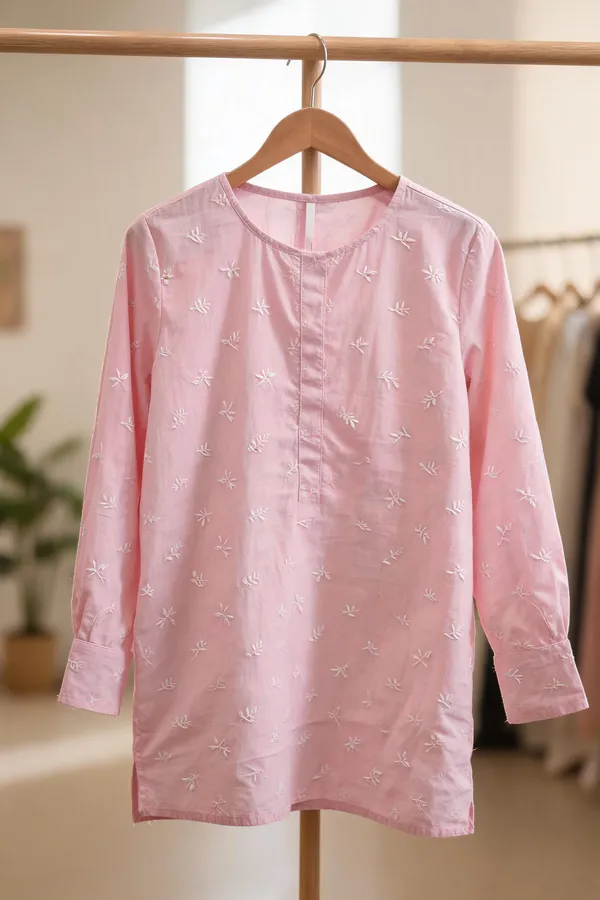 Pink_Cotton_Embroidered_Short_Kurti_For_Women