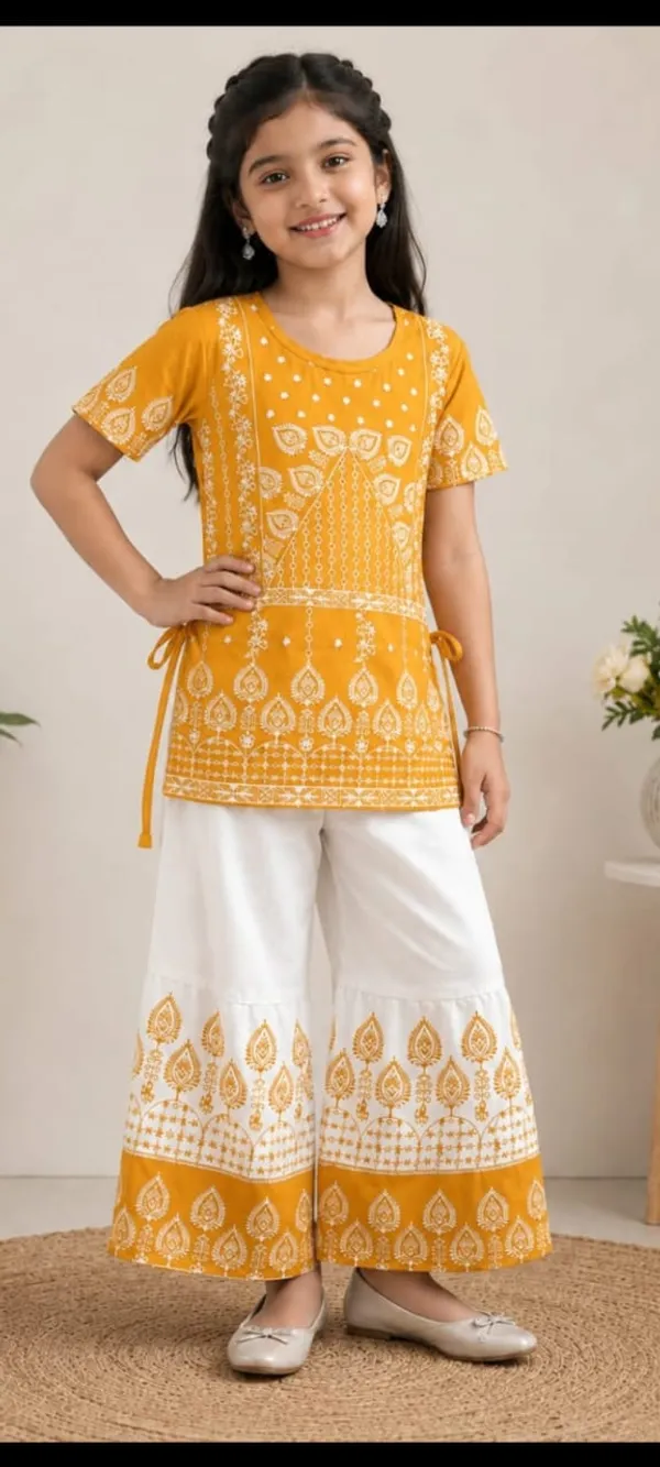 Mustard_Printed_Kurta_Palazzo_Set_for_Girls