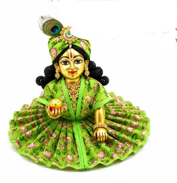 Green_Floral_Printed_Laddu_Gopal_Dress