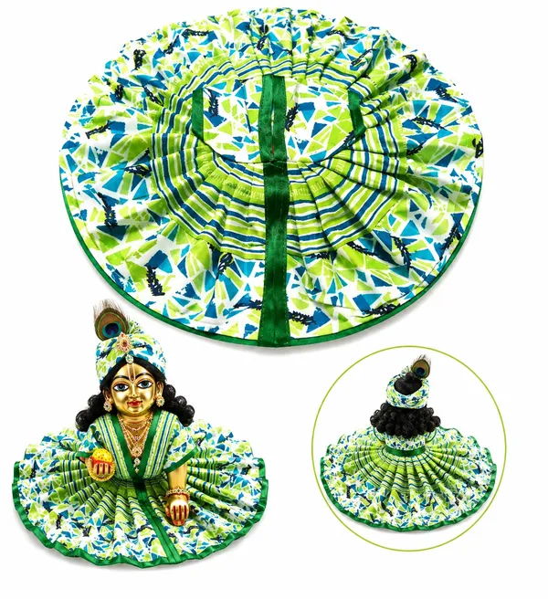 Green_Printed_Flared_Laddu_Gopal_Dress