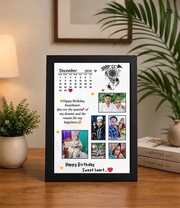 Black_Birthday_Personalized_Photo_Collage_Calendar_Frame