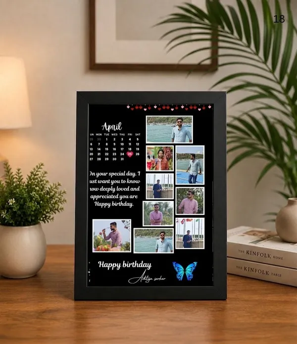Black_Polished_Birthday_Heart_Butterfly_Collage_Photo_Frame