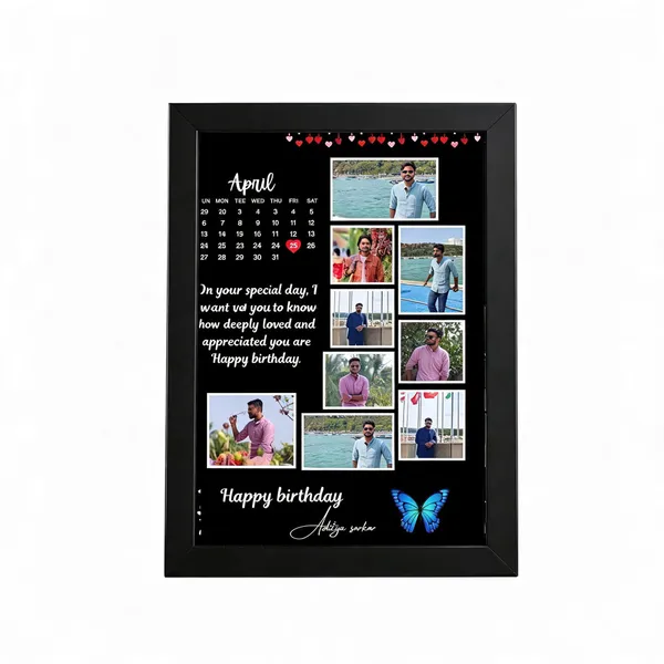 Black_Polished_Birthday_Heart_Butterfly_Collage_Photo_Frame