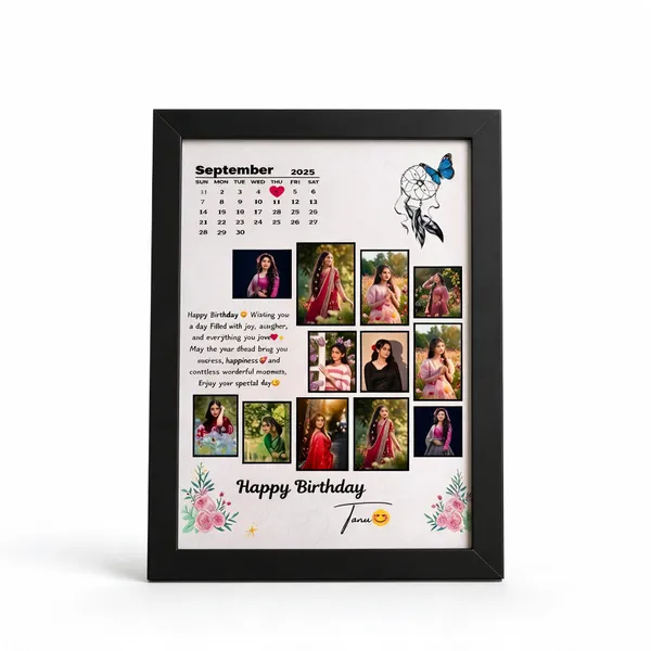 Black_Butterfly_Floral_Birthday_Collage_Calendar_Photo_Frame