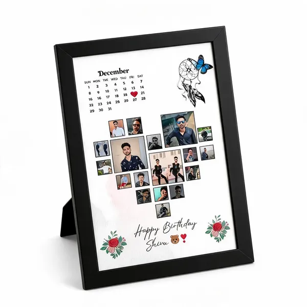 Black_Birthday_Floral_Photo_Collage_Calendar_Frame