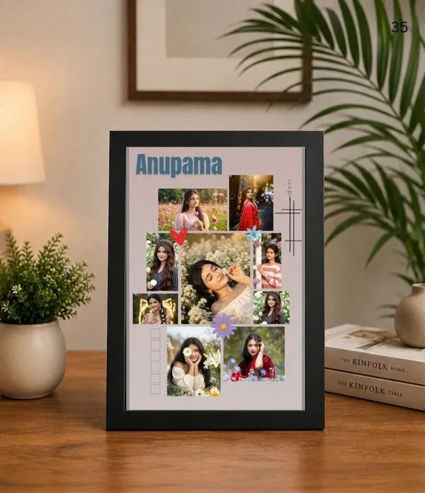 Black_Modern_Floral_Collage_Photo_Frame