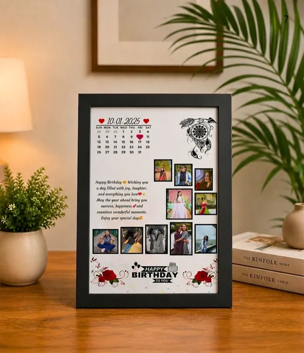 Black_Glossy_Birthday_Floral_Collage_Calendar_Photo_Frame