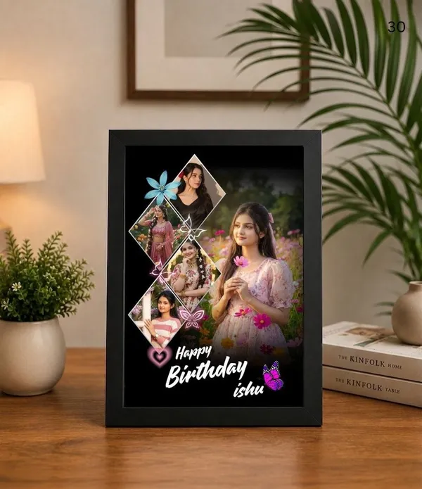 Black_Birthday_Floral_Butterfly_Photo_Collage_Frame
