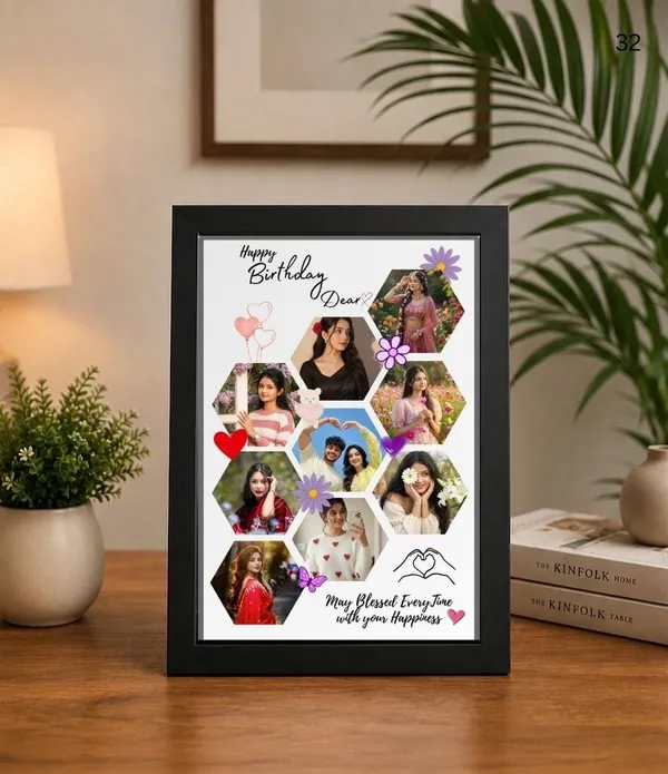 Black_Birthday_Hexagonal_Floral_Photo_Collage_Frame
