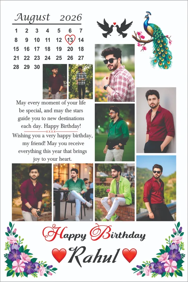 Printed_Floral_Birthday_Photo_Collage_Calendar_Poster