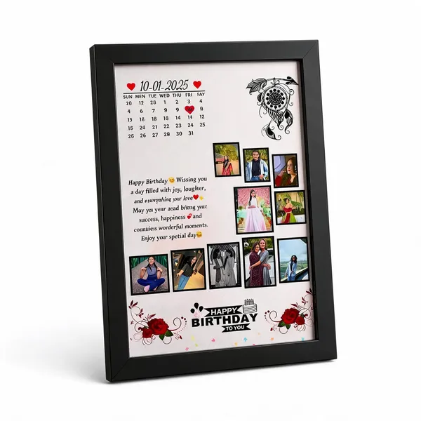 Black_Glossy_Birthday_Floral_Collage_Calendar_Photo_Frame