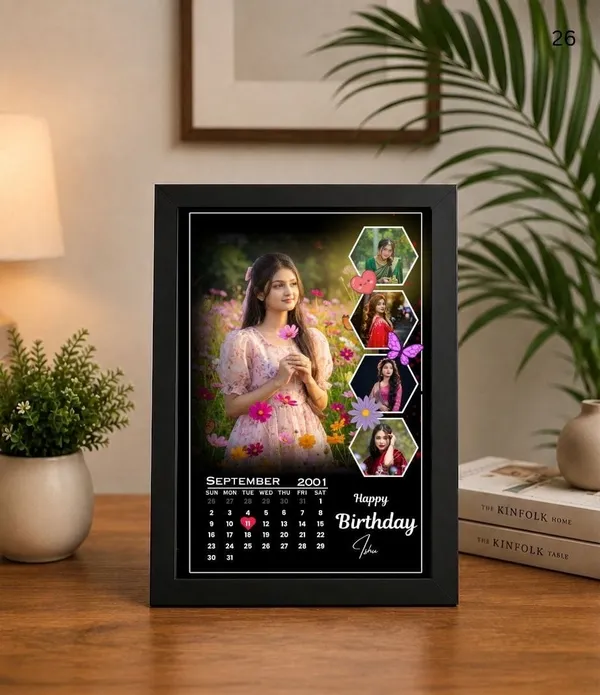 Black_Birthday_Floral_Photo_Calendar_Frame