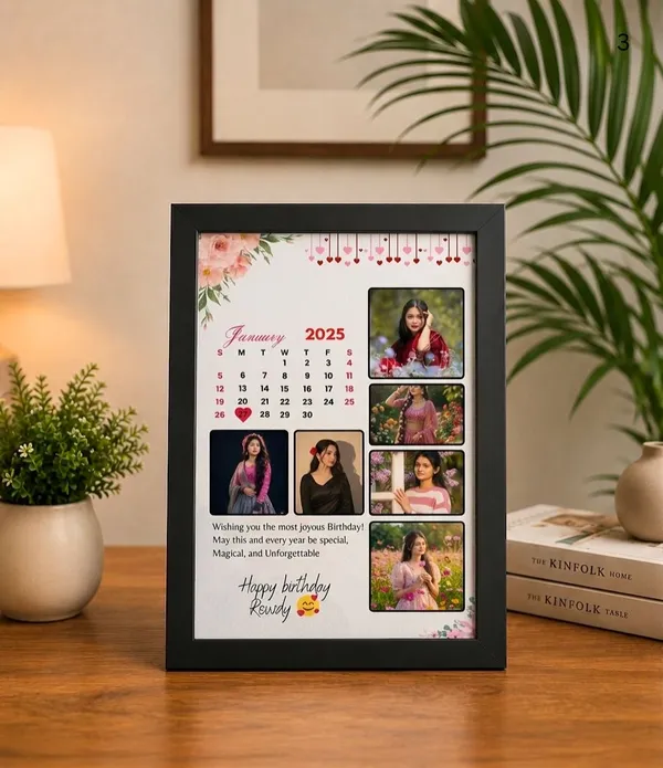 Black_Birthday_Floral_Heart_Photo_Collage_Calendar_Frame
