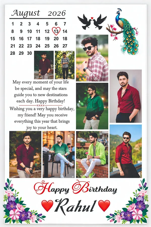 Printed_Floral_Birthday_Photo_Collage_Calendar_Poster