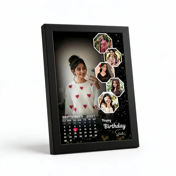 Black_Matte_Birthday_Floral_Collage_Calendar_Photo_Frame