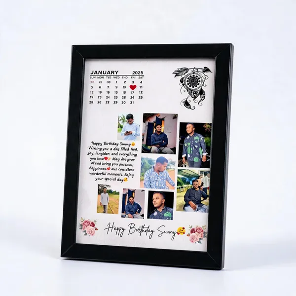 Black_Polished_Birthday_Floral_Collage_Calendar_Photo_Frame