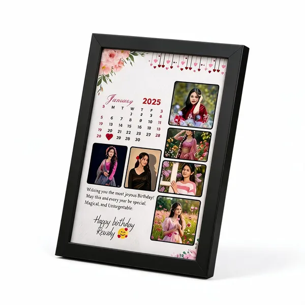 Black_Birthday_Floral_Heart_Photo_Collage_Calendar_Frame