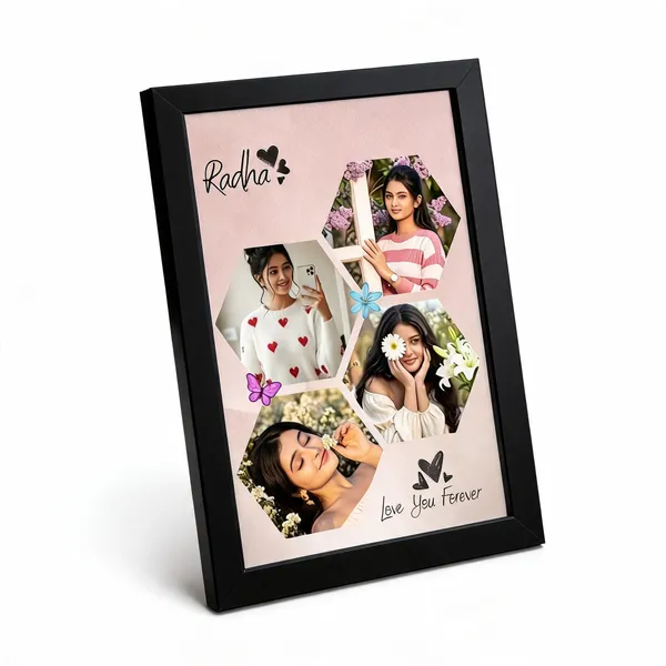 Black_Floral_Butterfly_Personalized_Collage_Photo_Frame