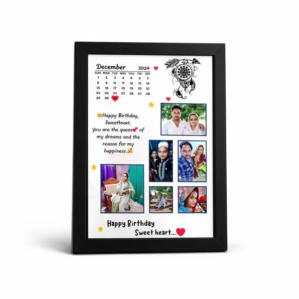 Black_Birthday_Personalized_Photo_Collage_Calendar_Frame