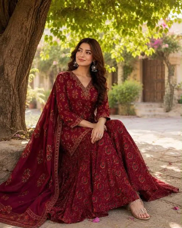 GOPI_DRESS_WITH_SKIRT_&_MALMAL_DUPATTA_💃_🌿_Beautiful_Party_Wear_Collection_🌿