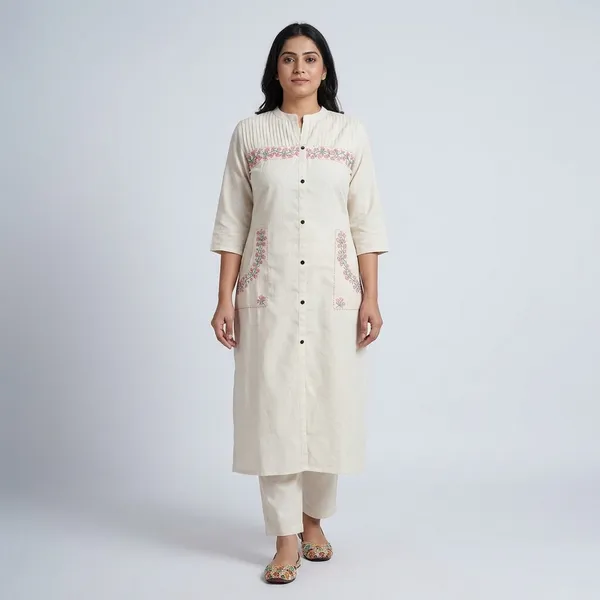 White_Cotton_Kurta_Set_For_Women