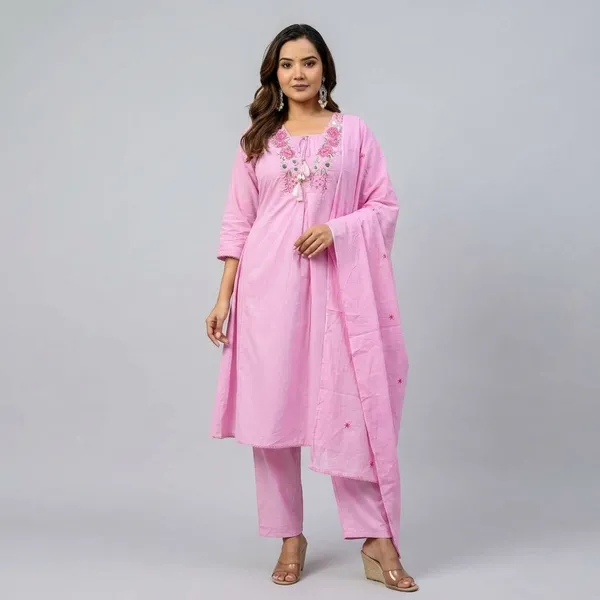 Pink_Pure_Cotton_Kurta_Set_For_Women