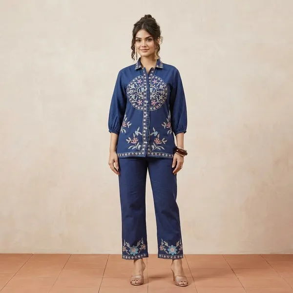 Navy_Premium_Cotton_Co-Ord_Set_For_Women