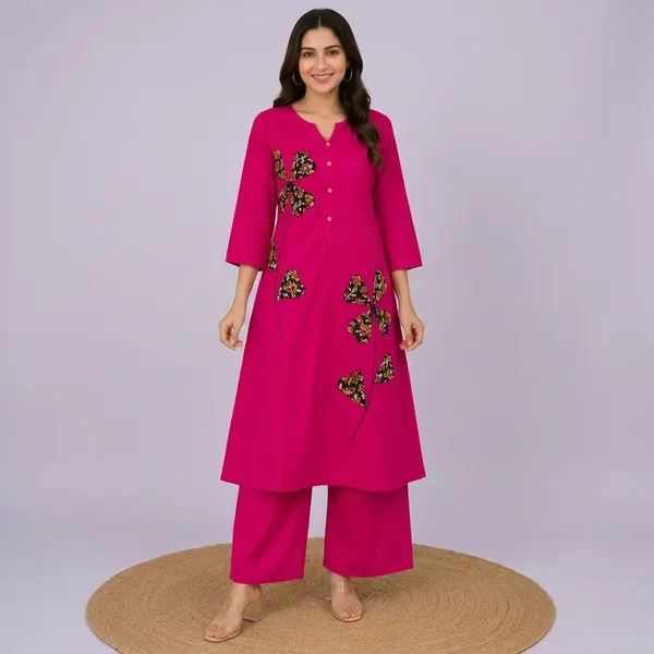Pink_Premium_Cotton_Kurta_Set_For_Women