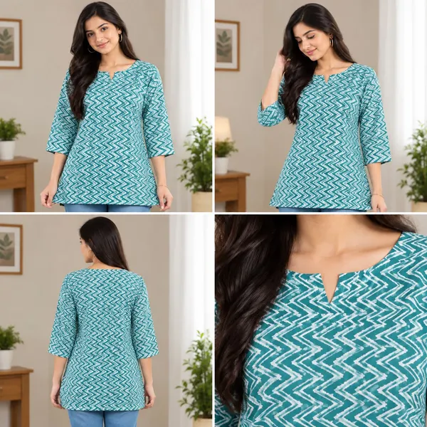 PREMIUM_PRINTED_COTTON_KURTI_✨