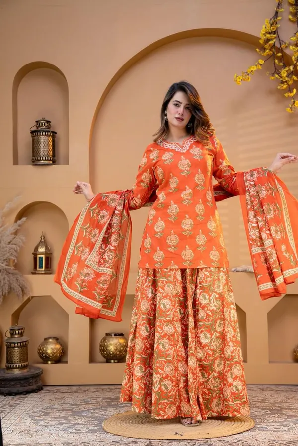 Upgrade_Your_Ethnic_Wardrobe_With_Our_Beautiful_Cotton_Kurti_&_Skirt_Set