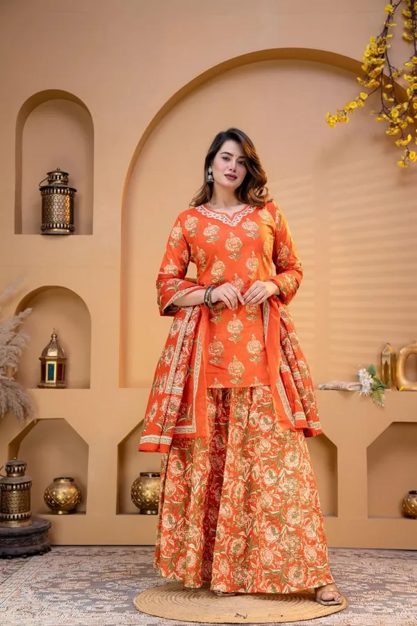 Upgrade_Your_Ethnic_Wardrobe_With_Our_Beautiful_Cotton_Kurti_&_Skirt_Set