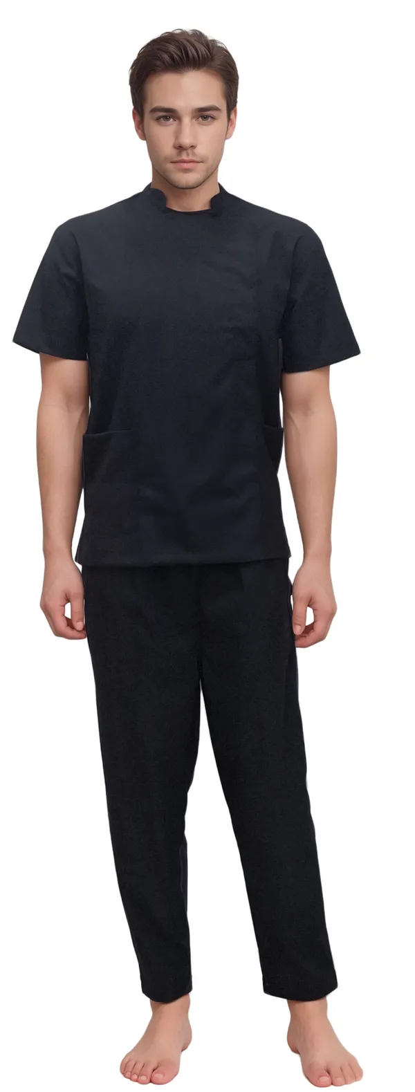 stretchable-black-salon-spa-uniform-hickory