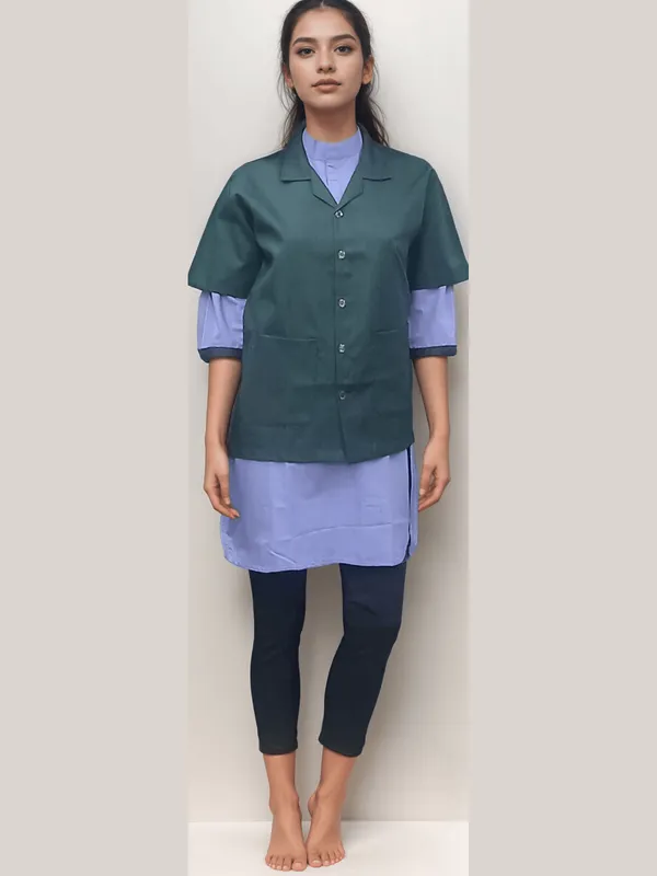 apron-half-sleeves-bottle-green