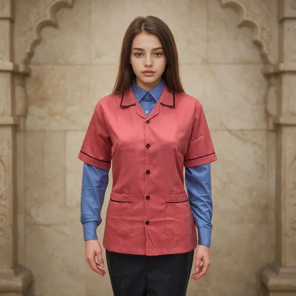 apron-half-sleeves-strawberry-colour