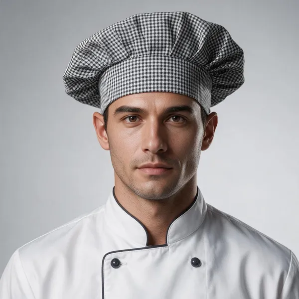 chef-cap-black-white-checks