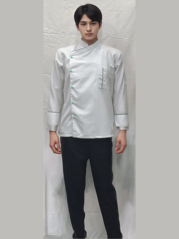chef-coat-full-sleeves-with-green-piping-and-green-buttons