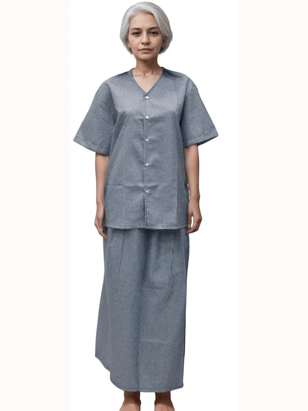 hickory-patient-blouse-petticoat-blue-checks-comfortable-durable-patient-wear