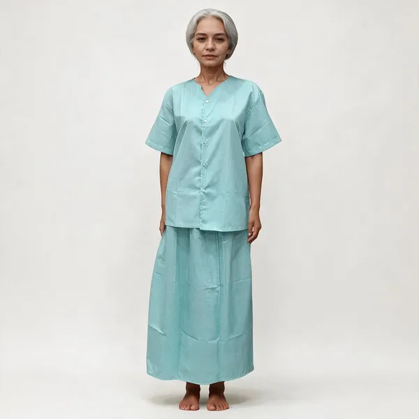 hickory-patient-blouse-petticoat-with-green-lining-comfortable-healthcare-wear