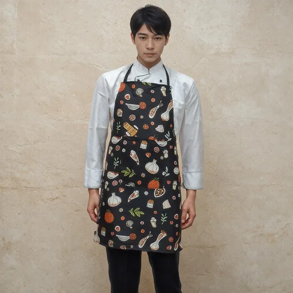 hickory-premium-printed-kitchen-apron-green-essence-designer-apron-for-open-kitchens-cafe-counters