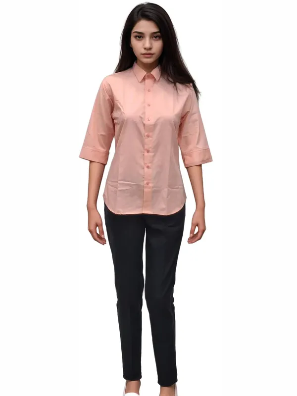 hickory-women-s-peach-formal-shirt-elegant-comfortable-office-wear