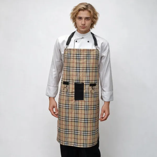 premium-kitchen-apron-beige-bold-check-hickory