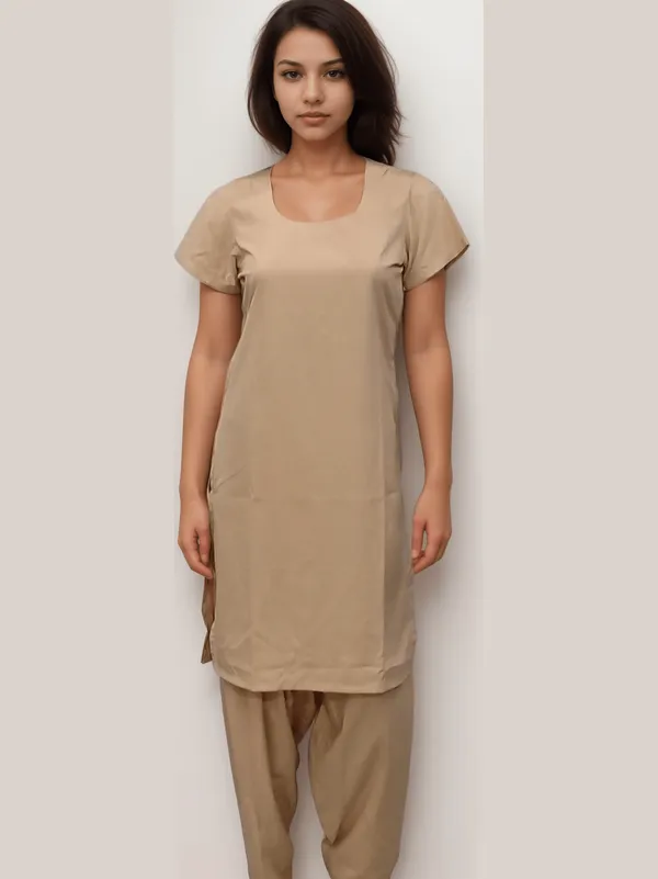 punjabi-dress-camel-colour