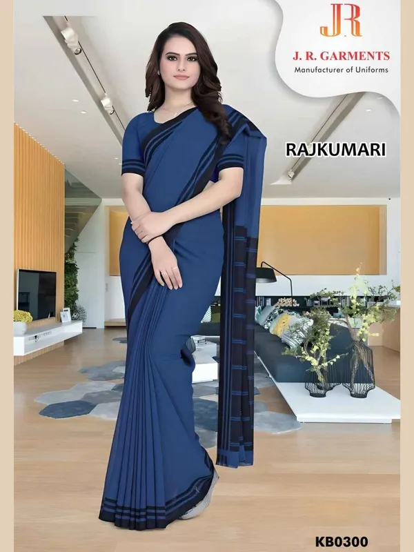 saree-forest-green-with-navy-blue-border