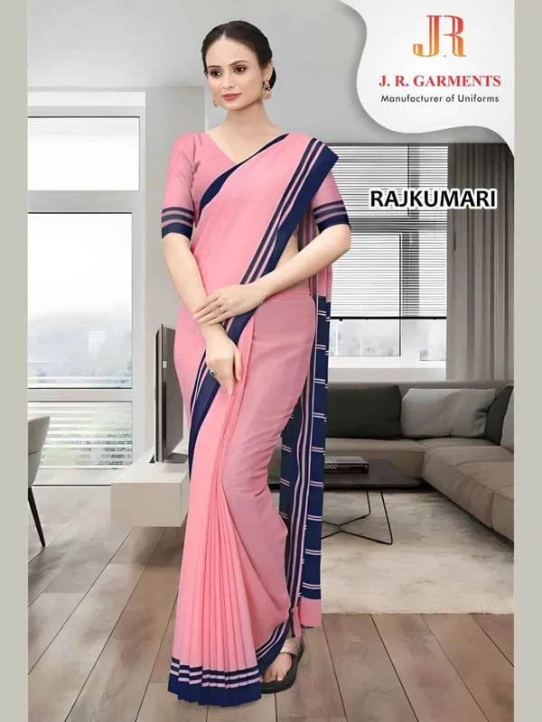 saree-pink-with-navy-blue-border