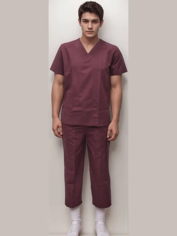 scrub-dress-maroon