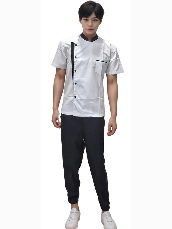 white-half-sleeve-chef-coat-with-black-collar-black-piping